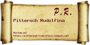 Pittersch Rudolfina névjegykártya